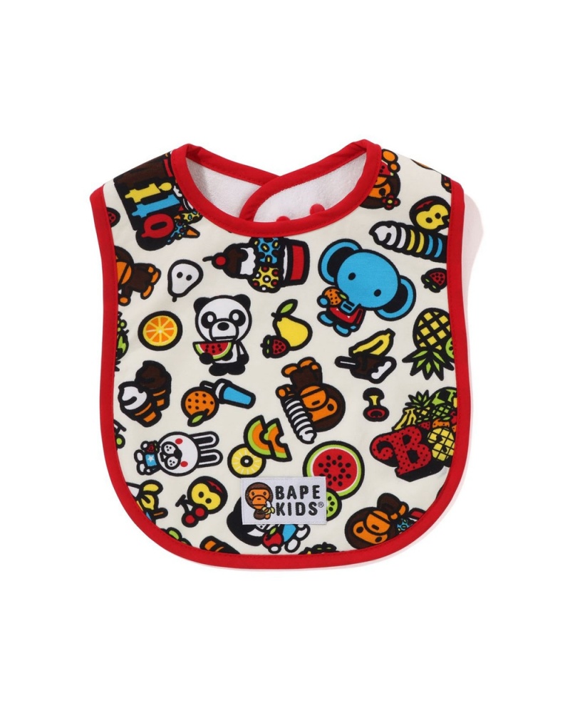 Hauts Bape Babies Baby Milo Mixed Fruit Bib Blanche Enfant | SRN-92668512